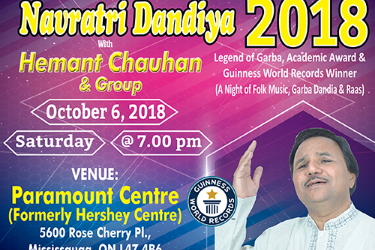 Navratri Dandiya 2018 with Hemant Chauhan & Group in MISSISSAUGA, ON