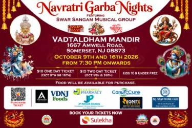 Navratri Garba Nights Featuring Swar Sangam Musical Group - 16th Oct In NJ in Somerset, NJ
