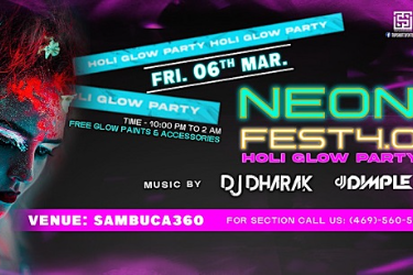 NEON FEST 2026| HOLI GLOW PARTY WITH TOPEND DJ AND GLOW ARTIST, Plano, TX