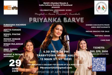 Priyanka Barve Live in Concert - Celebrating Legendary Divas in Tarrytown, NY