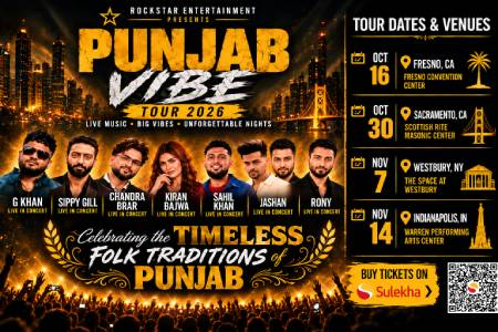 Punjab Vibe Tour 2026 with Chandra Brar Live in Concert in Sacramento, CA