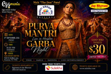 Purva Mantri Garba Live 2026 in Houston, Houston, TX