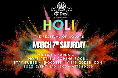 QueenCity Holi 2026 - Festival of Colors By QCDESI, Charlotte, NC