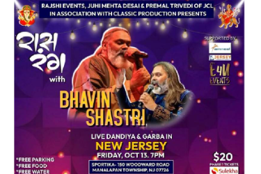 RAAS RANG 2023- LIVE DANDIYA & GARBA IN NEW JERSEY with Bhavin Shastri & team. in Manalapan Township, NJ