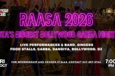 Raasa 2026 – GTA's Biggest Bollywood Garba Night in Etobicoke, ON