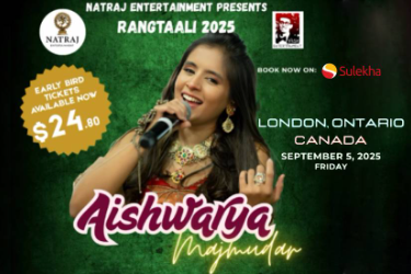 Rangtaali 2025 – Aishwarya Majmudar Live Garba Night in London, ON in London, ON