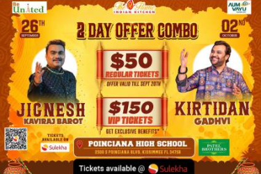 Ras Garba With Kirtidan Gadhvi In Florida - Orlando Indian event on Fri, Oct 2