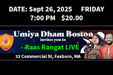 Rass Rangat Garba at Umiya Dham Boston in Foxboro, MA