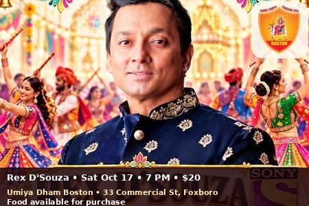 Rex D’Souza Live Navratri Weekend Garba Night 2026 | Umiya Dham Boston in Foxboro, MA