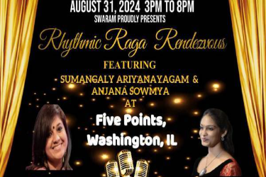 Rhythmic Raga Rendezvous Featuring Sumangaly Arinayagam & Anjana Sowmya in Washington, IL