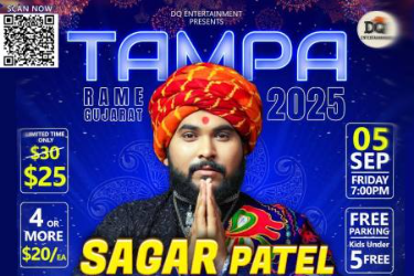 Sagar Patel Presents Rame Gujarat Garba 2025 In Tampa in Tampa, FL