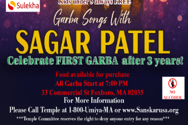 Sagar Patel Garba 2025 in Boston in Foxboro, MA