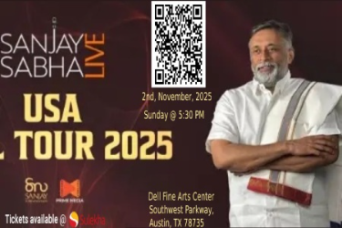 Sangeetha Kalanidhi Sanjay Subramanian Concert in Austin, TX