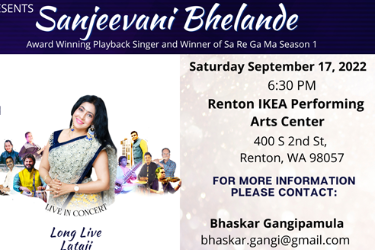 Sanjeevani Bhelande Live in concert - Seattle in Renton, WA