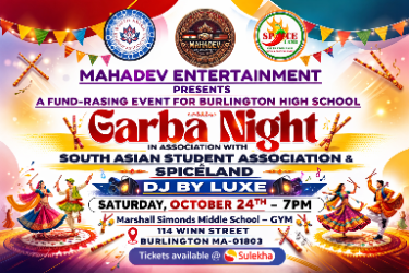 SASA GARBA NIGHT - A Fundraising Event for Burlington High School in Burlington, MA