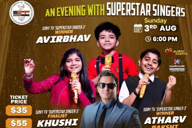 SONY TV's Superstar Singer 3 Winner "AVIRBHAV" with Khushi Nagar and Atharv Bakshi in Matawan, NJ