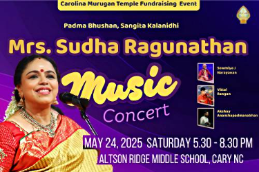 Sudha Ragunathan Music Concert 2025 in Cary, NC