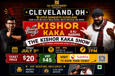 The Kishor Kaka Show Stand-Up Comedy Show By Kishor Kaka & RJ Harshil In OH in North Olmsted, OH