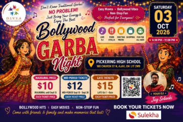 Book Tickets for  Bollywood Garba Fiesta 2026 in Ajax, ON