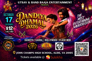 Dandiya Dhamal October 17, 2026 - Navratri Dandiya Garba in Aldie, VA