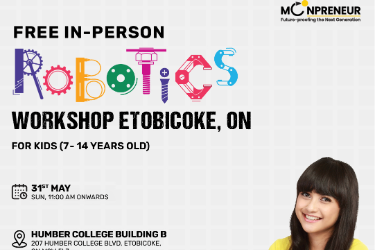 Book Tickets for  In-person Free Robotics Workshop For Kids at Etobicoke, ON (7-14yrs) in Etobicoke, ON