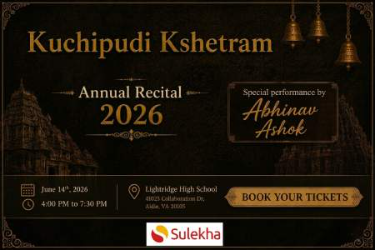 Kuchipudi Kshetram Annual Recital -2026 in Aldie, VA