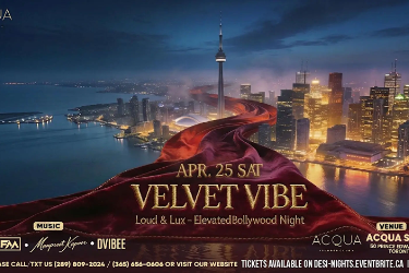 Book Tickets for  VELVET VIBE – Elevated Bollywood Night | SHISHA | INDOOR +HEATED PATIO in Toronto, ON