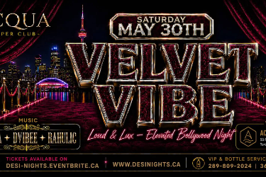 Book Tickets for  VELVET VIBE – Elevated Bollywood Night | SHISHA | INDOOR +HEATED PATIO in Toronto, ON