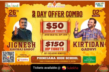 Traditional Garba Event With Jignesh Kaviraj Barot In Florida - Orlando Indian event on Sat, Sep 26