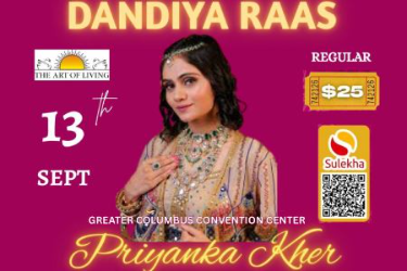 Traditional Garba & Dandiya Raas with Priyanka Kher in Columbus, OH