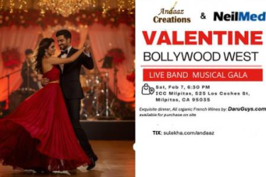 Last 50 Tix - VALENTINES LIVE BAND MUSICAL - BOLLYWOOD WEST in Milpitas, CA