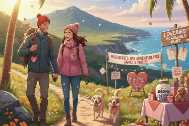 Valentine Day Couple's Hiking with Games and Prizes in Half Moon Bay, CA