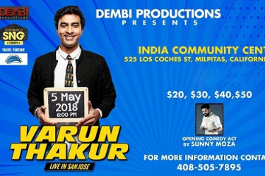 Varun Thakur Stand-Up Comedy live in Bay Area in Milpitas, CA