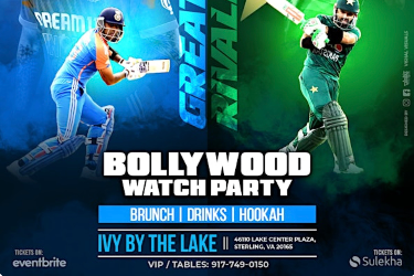 VIRGINIA BOLLYWOOD CRICKET WATCH PARTY ON BIG SCREEN AT IVY BY THE LAKE in Sterling, VA