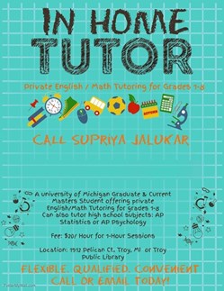 Academic Tutoring Service By Supriya Jalukar in Troy, MI