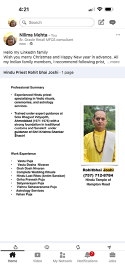 profile image for Rohitbhai Joshi Experienced Hindu Priest