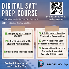 Prodigy Prep (In-Person And Online Digital SAT Course)