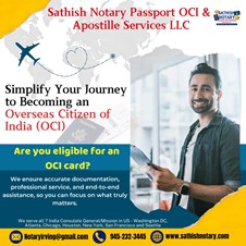Sathish Notary Passport OCI & Apostille Services L