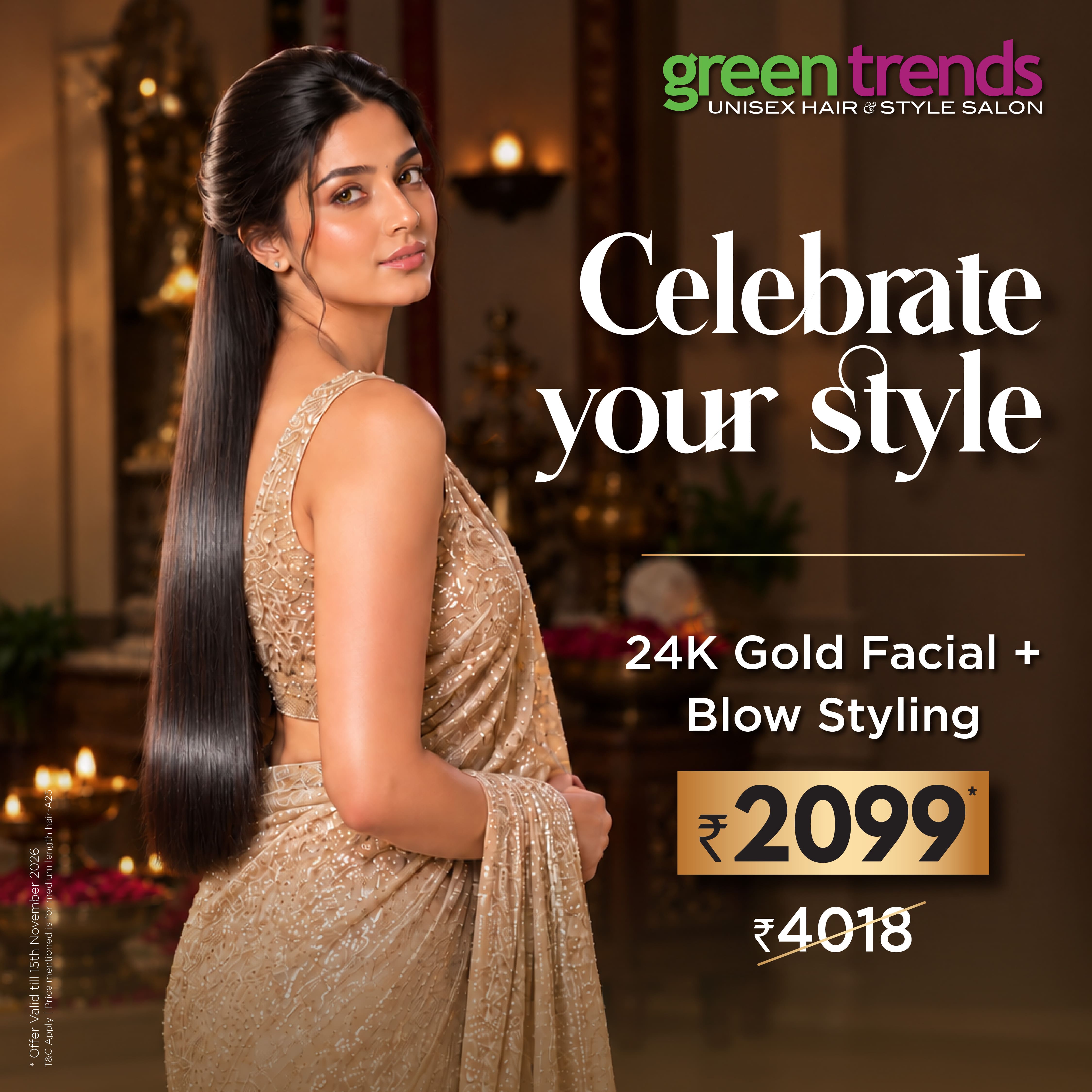 24K Gold Facial + Blow Styling