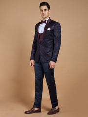 blue embroidered party wear suit 3 medium