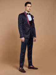 blue embroidered party wear suit 7 medium