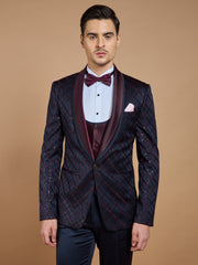 blue embroidered-party wear suit 8