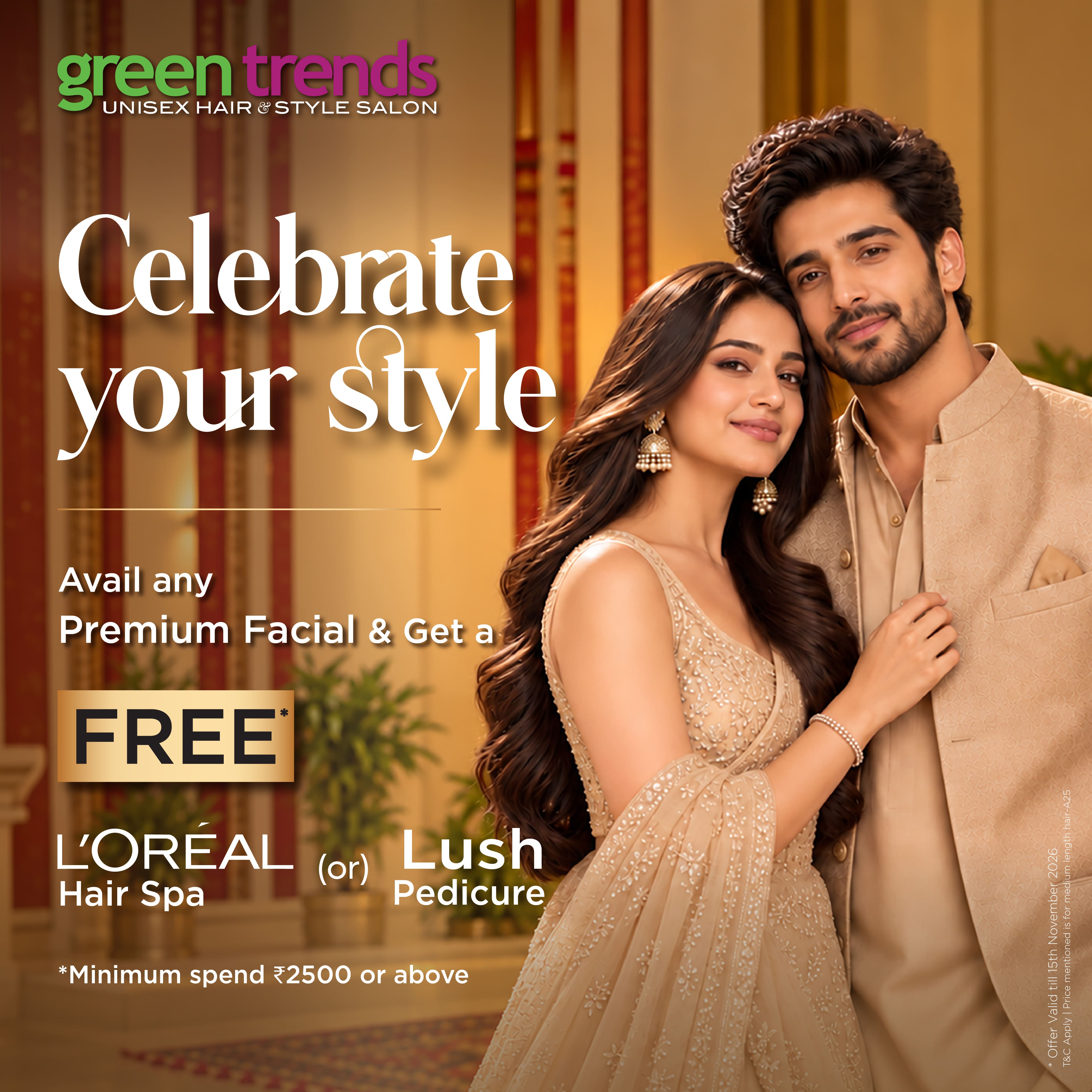 Premium Facial + FREE L’Oréal Hair Spa or Lush Pedicure