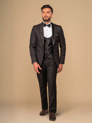mens black tuxedo with shawl collar 1 medium