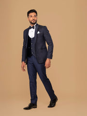 mens blue tuxedo with shawl collar 3 medium