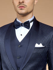 mens navy blue printed tuxedo 3 medium
