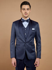 mens navy blue printed tuxedo 5 medium