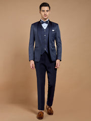 mens navy blue printed tuxedo 7 medium