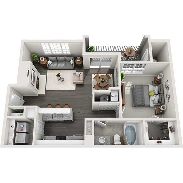 1 Bed/1 Bath Apartment For Rent