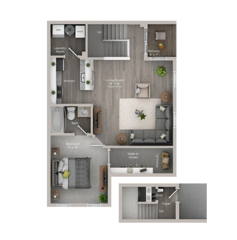 1 Bed / 1 Bath Apartment For Sublease – Wheeling, IL